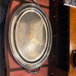 Elegant Silver Oval Serving Tray